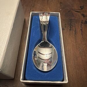 1847 Rogers Bros Reflection Pattern Bent Feeding Spoon, Silverplate Spoon